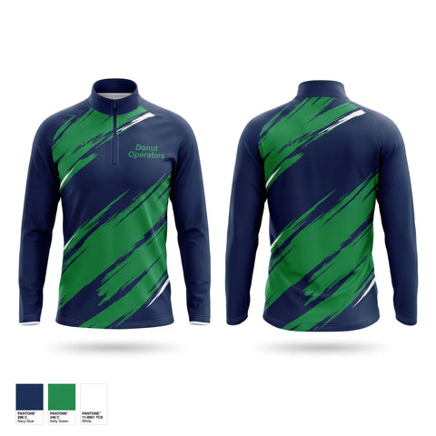 Quarter Zip Jacket, Donut Operators, Baseball, Teamtime, Team time, sublimation, custom sports apparel, team uniforms, spirit wear, spiritwear, sports uniforms, custom shirts, team store, custom team store, fundraiser sports, apparel fundraiser