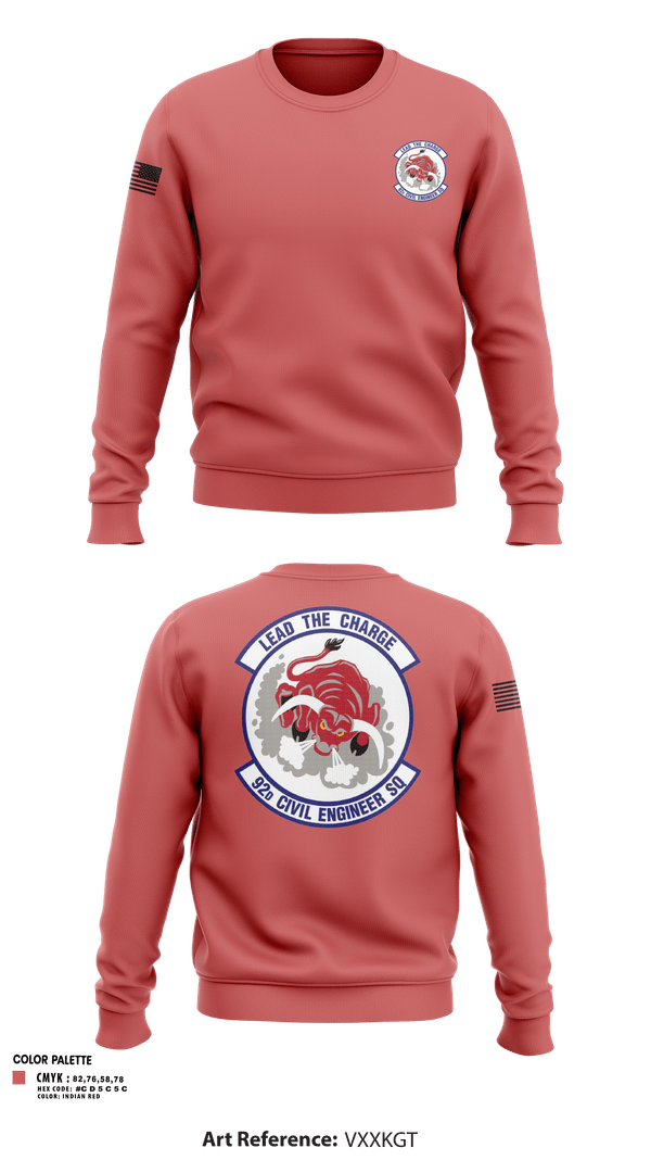 Crew Neck Sweatshirt, 92 CES, Air Force, Teamtime, Team time, sublimation, custom sports apparel, team uniforms, spirit wear, spiritwear, sports uniforms, custom shirts, team store, custom team store, fundraiser sports, apparel fundraiser