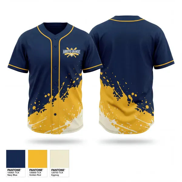 Full Button Baseball Jersey, Arroyo Grande Valley Little League, Baseball, Teamtime, Team time, sublimation, custom sports apparel, team uniforms, spirit wear, spiritwear, sports uniforms, custom shirts, team store, custom team store, fundraiser sports, apparel fundraiser