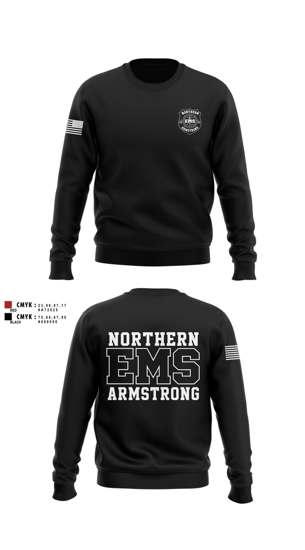 Crew Neck Sweatshirt, Northern Armstrong EMS, EMS/EMT, Teamtime, Team time, sublimation, custom sports apparel, team uniforms, spirit wear, spiritwear, sports uniforms, custom shirts, team store, custom team store, fundraiser sports, apparel fundraiser