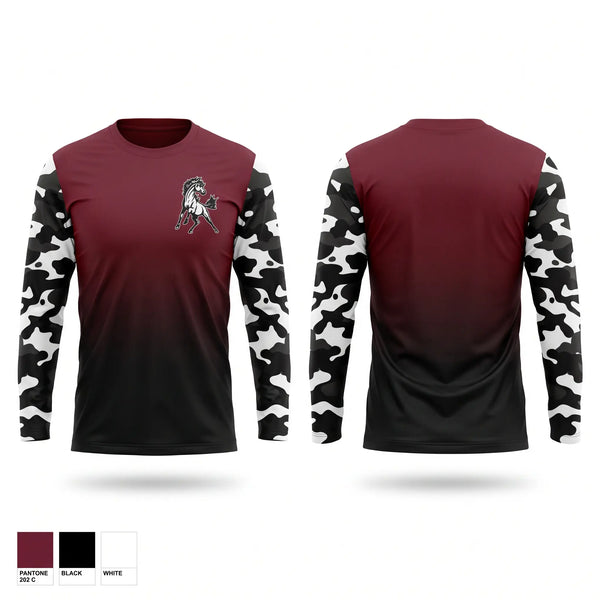 Long Sleeve Performance Shirt, Mustangs, Women's Basketball, Teamtime, Team time, sublimation, custom sports apparel, team uniforms, spirit wear, spiritwear, sports uniforms, custom shirts, team store, custom team store, fundraiser sports, apparel fundraiser
