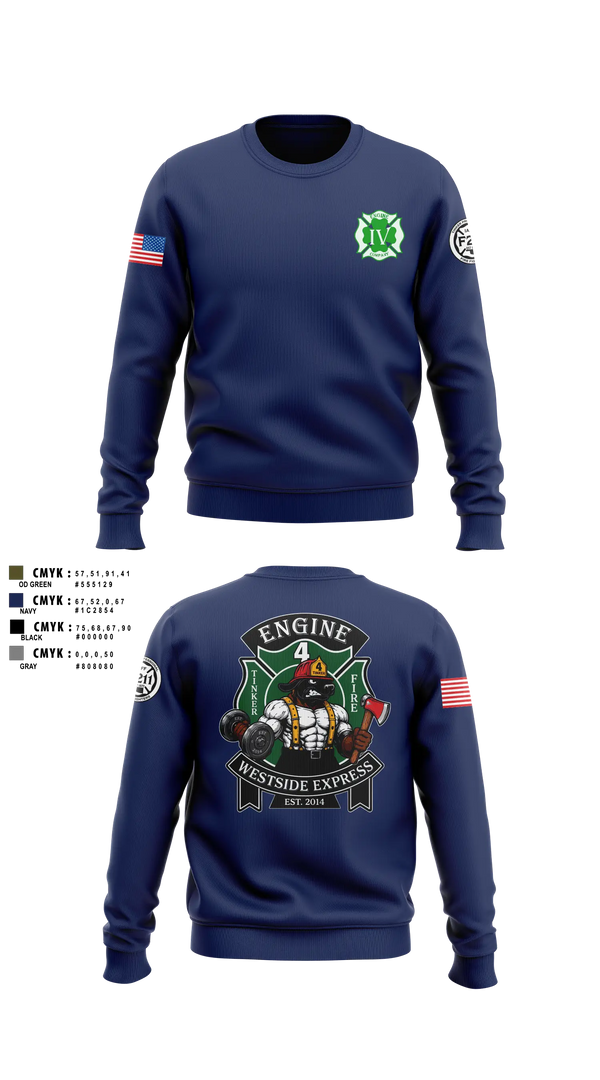 Crew Neck Sweatshirt, 179 HHC Medics, National Guard, Teamtime, Team time, sublimation, custom sports apparel, team uniforms, spirit wear, spiritwear, sports uniforms, custom shirts, team store, custom team store, fundraiser sports, apparel fundraiser