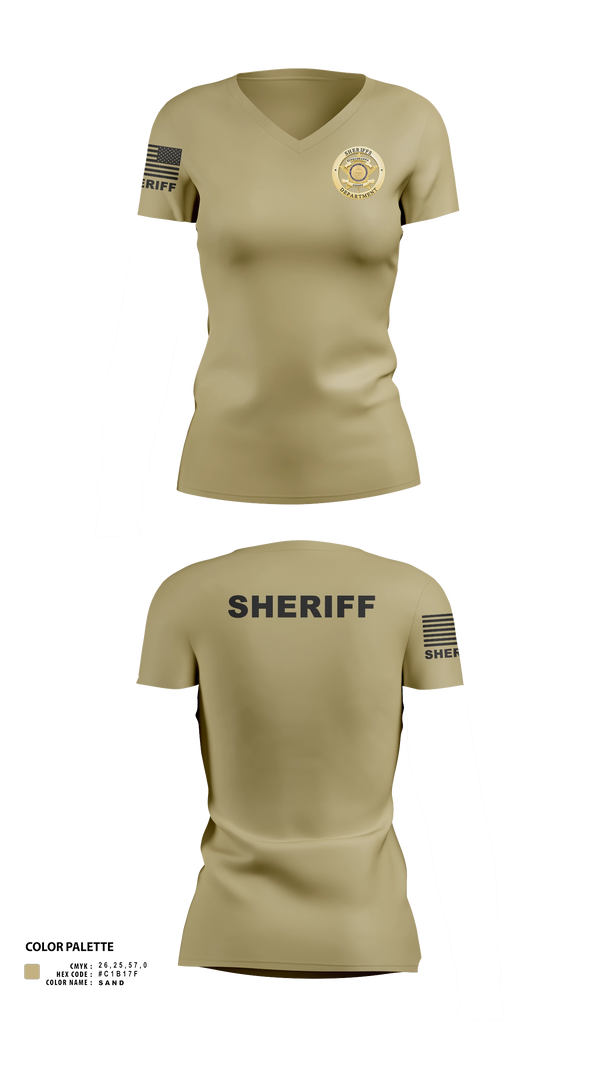Womens Short Sleeve Vneck Shirt, Susquehanna County Sheriff, Police, Teamtime, Team time, sublimation, custom sports apparel, team uniforms, spirit wear, spiritwear, sports uniforms, custom shirts, team store, custom team store, fundraiser sports, apparel fundraiser