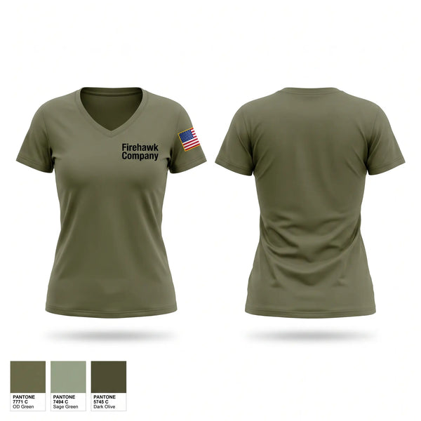 Womens Short Sleeve Vneck Shirt, Firehawk Company, National Guard, Teamtime, Team time, sublimation, custom sports apparel, team uniforms, spirit wear, spiritwear, sports uniforms, custom shirts, team store, custom team store, fundraiser sports, apparel fundraiser