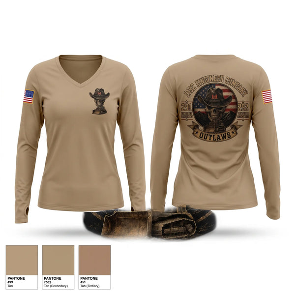 Womens Long Sleeve Vneck Shirt, 1192nd Engineer Company, National Guard, Teamtime, Team time, sublimation, custom sports apparel, team uniforms, spirit wear, spiritwear, sports uniforms, custom shirts, team store, custom team store, fundraiser sports, apparel fundraiser