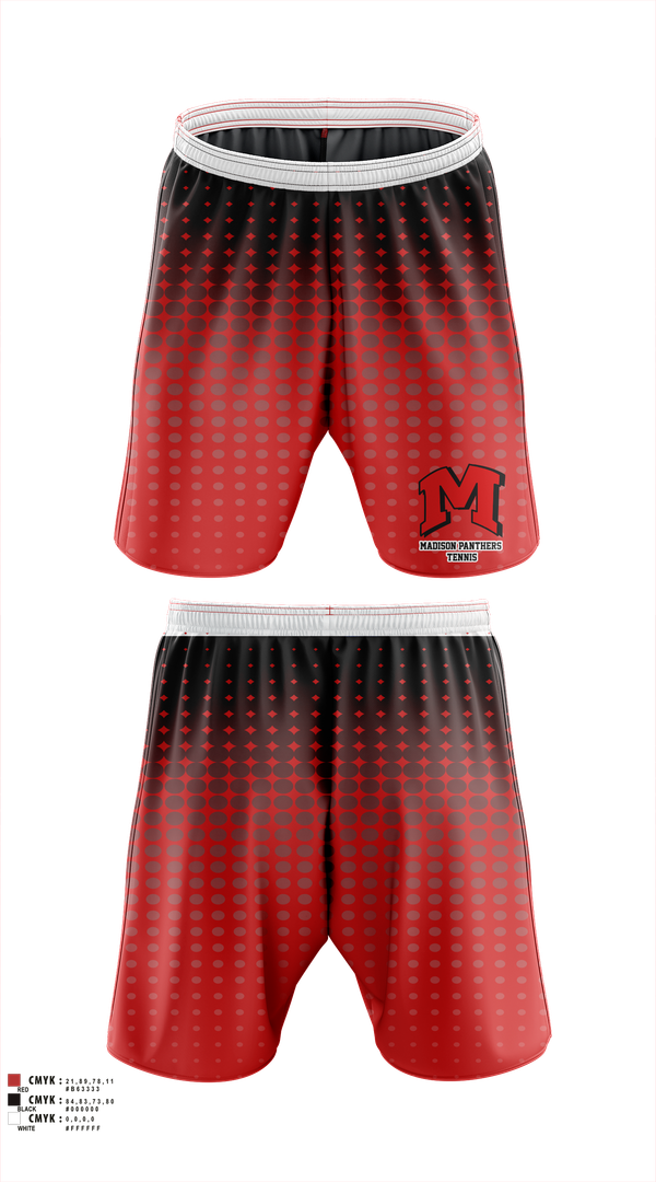 Athletic Shorts With Pockets, Madison Panthers Tennis, Tennis, Teamtime, Team time, sublimation, custom sports apparel, team uniforms, spirit wear, spiritwear, sports uniforms, custom shirts, team store, custom team store, fundraiser sports, apparel fundraiser