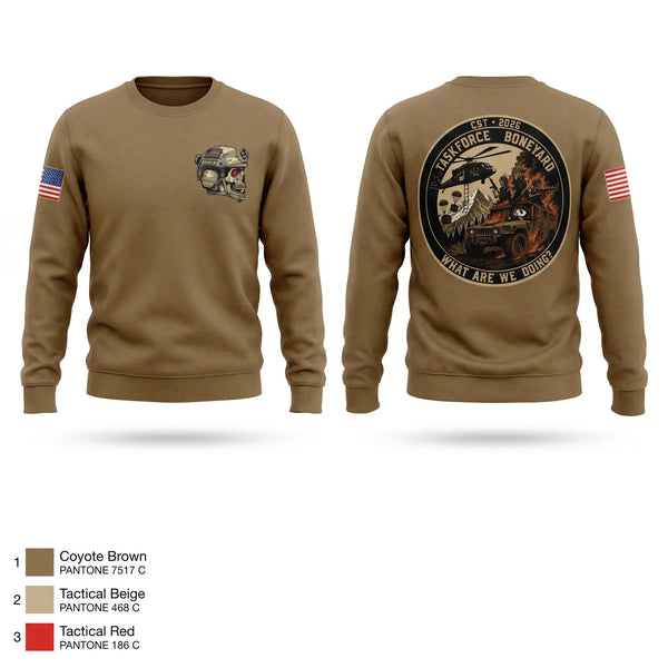 Crew Neck Sweatshirt, TF BONEYARD, Army, Teamtime, Team time, sublimation, custom sports apparel, team uniforms, spirit wear, spiritwear, sports uniforms, custom shirts, team store, custom team store, fundraiser sports, apparel fundraiser