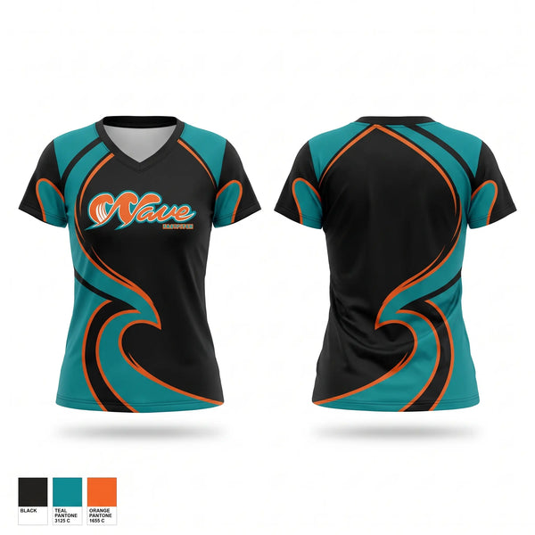Womens Short Sleeve Vneck Shirt, WAVE, Softball, Teamtime, Team time, sublimation, custom sports apparel, team uniforms, spirit wear, spiritwear, sports uniforms, custom shirts, team store, custom team store, fundraiser sports, apparel fundraiser