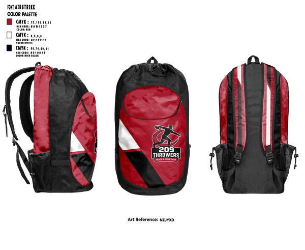Gear Bag, 209Throwers, Track & Field, Teamtime, Team time, sublimation, custom sports apparel, team uniforms, spirit wear, spiritwear, sports uniforms, custom shirts, team store, custom team store, fundraiser sports, apparel fundraiser