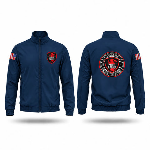 Windbreaker, Pekin PD, Police, Teamtime, Team time, sublimation, custom sports apparel, team uniforms, spirit wear, spiritwear, sports uniforms, custom shirts, team store, custom team store, fundraiser sports, apparel fundraiser
