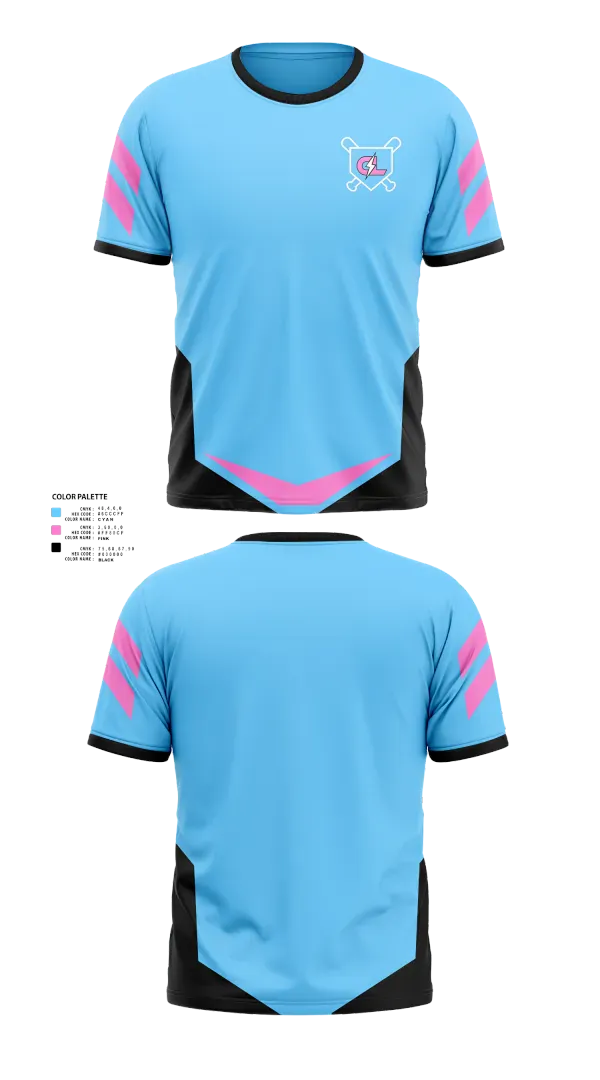 Short Sleeve Performance Shirt, Carolina lightning, Baseball, Teamtime, Team time, sublimation, custom sports apparel, team uniforms, spirit wear, spiritwear, sports uniforms, custom shirts, team store, custom team store, fundraiser sports, apparel fundraiser