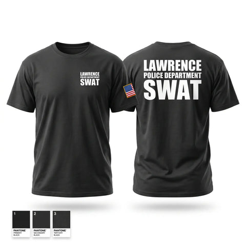 Old School Cotton Feel Shirt, Lawrence Police Department SWAT, Police, Teamtime, Team time, sublimation, custom sports apparel, team uniforms, spirit wear, spiritwear, sports uniforms, custom shirts, team store, custom team store, fundraiser sports, apparel fundraiser