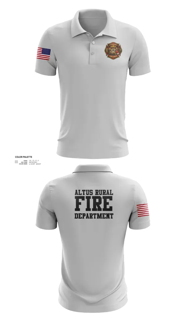 Short Sleeve Performance Polo, Altus Rural Fire Department, Fire Department, Teamtime, Team time, sublimation, custom sports apparel, team uniforms, spirit wear, spiritwear, sports uniforms, custom shirts, team store, custom team store, fundraiser sports, apparel fundraiser