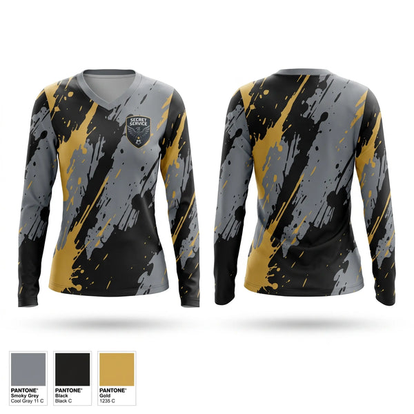 Womens Long Sleeve Vneck Shirt, Secret Service, Men's Soccer, Teamtime, Team time, sublimation, custom sports apparel, team uniforms, spirit wear, spiritwear, sports uniforms, custom shirts, team store, custom team store, fundraiser sports, apparel fundraiser