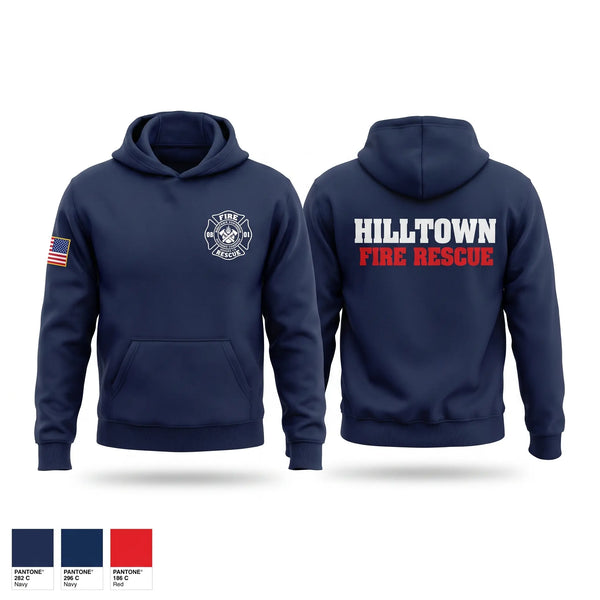 Hoodie, Hilltown Fire Rescue, Fire Department, Teamtime, Team time, sublimation, custom sports apparel, team uniforms, spirit wear, spiritwear, sports uniforms, custom shirts, team store, custom team store, fundraiser sports, apparel fundraiser