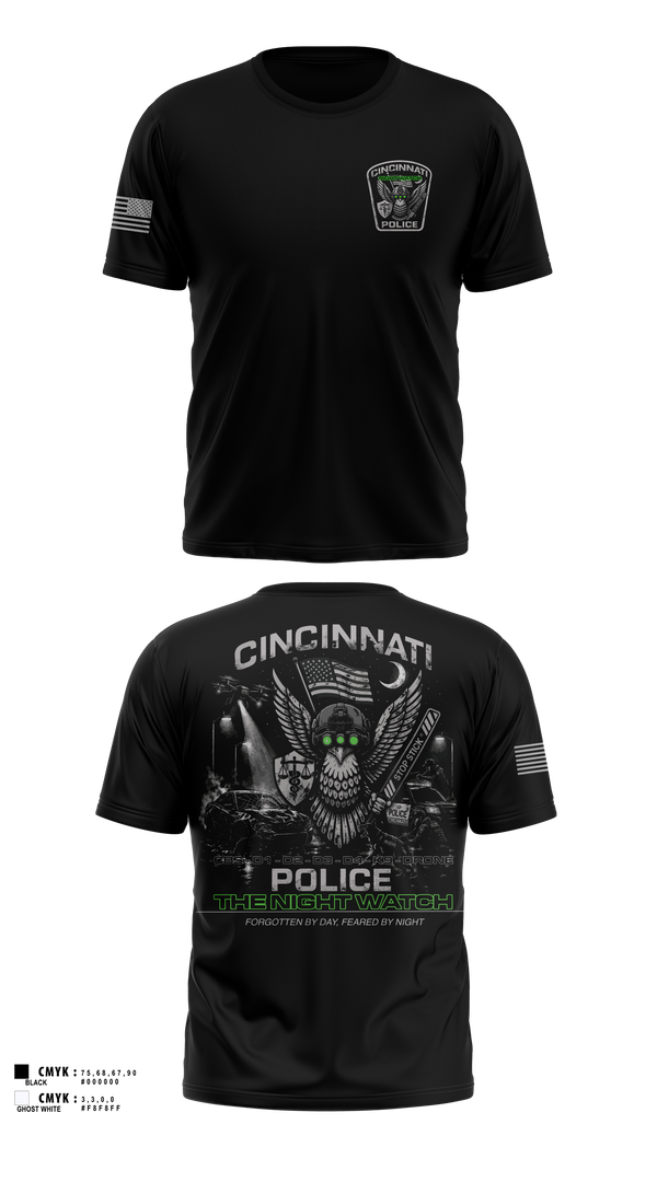 Old School Cotton Feel Shirt, Cincinnati Police Night Shift, Police, Teamtime, Team time, sublimation, custom sports apparel, team uniforms, spirit wear, spiritwear, sports uniforms, custom shirts, team store, custom team store, fundraiser sports, apparel fundraiser