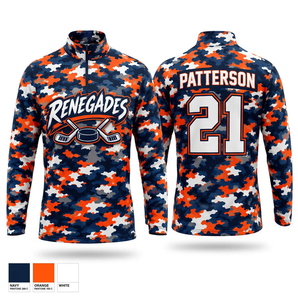 Quarter Zip Jacket, Renegades, Ice Hockey, Teamtime, Team time, sublimation, custom sports apparel, team uniforms, spirit wear, spiritwear, sports uniforms, custom shirts, team store, custom team store, fundraiser sports, apparel fundraiser