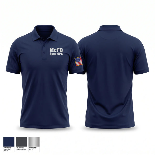 Short Sleeve Performance Polo, McFD Spec OPS, Fire Department, Teamtime, Team time, sublimation, custom sports apparel, team uniforms, spirit wear, spiritwear, sports uniforms, custom shirts, team store, custom team store, fundraiser sports, apparel fundraiser