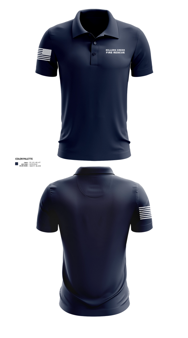 Short Sleeve Performance Polo, Millers Creek Fire Rescue, Fire Department, Teamtime, Team time, sublimation, custom sports apparel, team uniforms, spirit wear, spiritwear, sports uniforms, custom shirts, team store, custom team store, fundraiser sports, apparel fundraiser