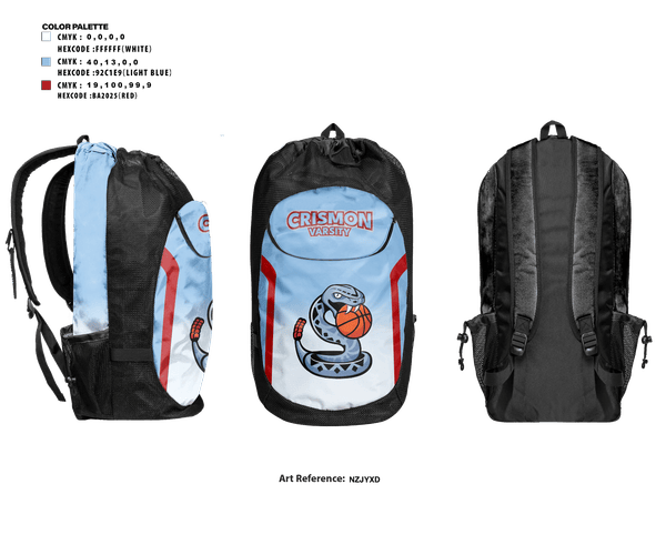 Gear Bag, Crismon Rattlers, Women's Basketball, Teamtime, Team time, sublimation, custom sports apparel, team uniforms, spirit wear, spiritwear, sports uniforms, custom shirts, team store, custom team store, fundraiser sports, apparel fundraiser
