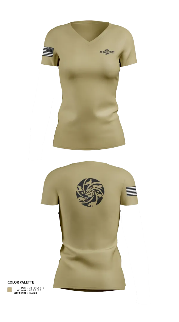 Womens Short Sleeve Vneck Shirt, Zoo City, Women's Volleyball, Teamtime, Team time, sublimation, custom sports apparel, team uniforms, spirit wear, spiritwear, sports uniforms, custom shirts, team store, custom team store, fundraiser sports, apparel fundraiser