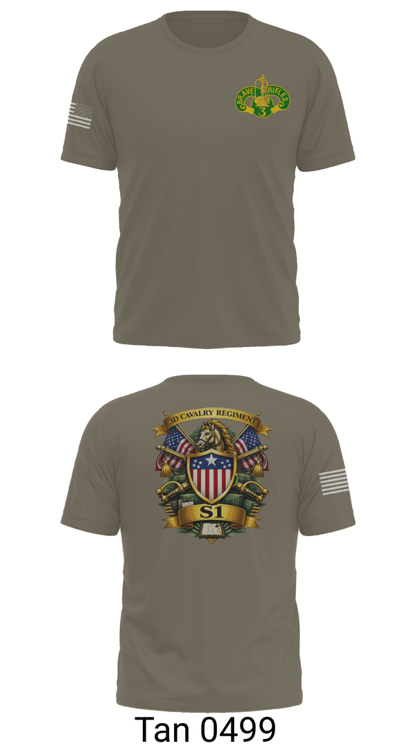 Old School Cotton Feel Shirt, 3d Regiment Cavalry, Army, Teamtime, Team time, sublimation, custom sports apparel, team uniforms, spirit wear, spiritwear, sports uniforms, custom shirts, team store, custom team store, fundraiser sports, apparel fundraiser