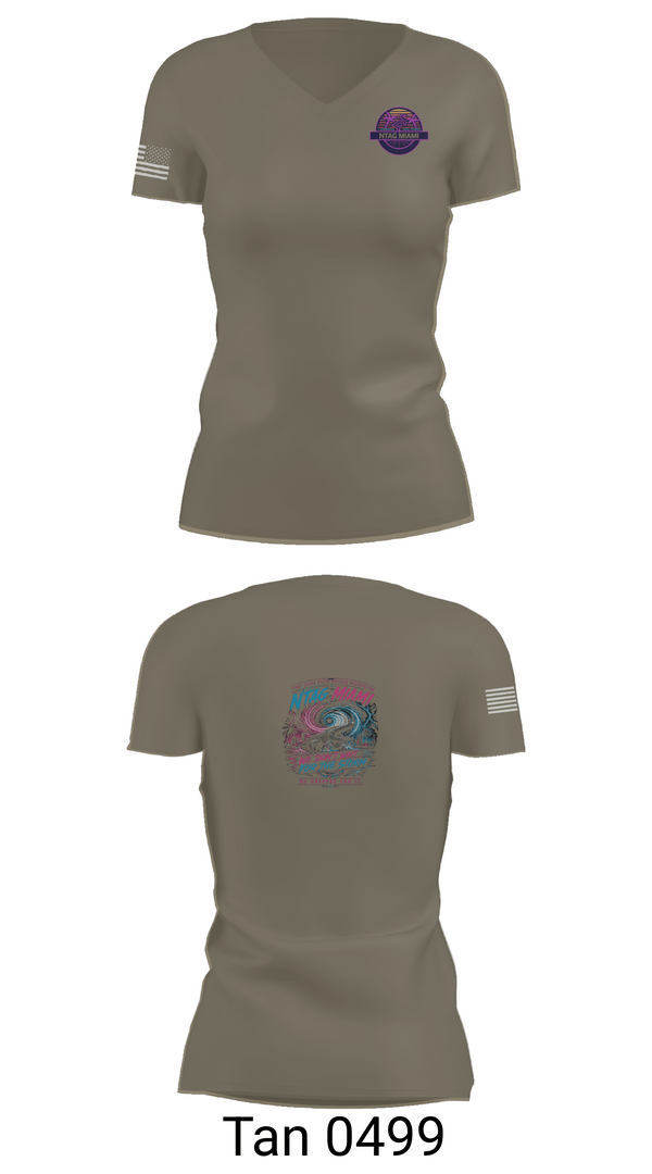 Womens Short Sleeve Vneck Shirt, NTAG MIAMI FCPOA, Navy, Teamtime, Team time, sublimation, custom sports apparel, team uniforms, spirit wear, spiritwear, sports uniforms, custom shirts, team store, custom team store, fundraiser sports, apparel fundraiser