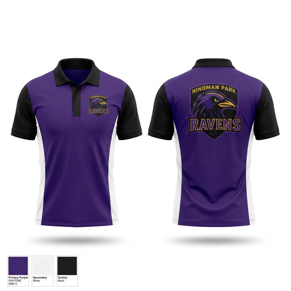 Short Sleeve Performance Polo, Hindman Park Ravens, Men's Basketball, Teamtime, Team time, sublimation, custom sports apparel, team uniforms, spirit wear, spiritwear, sports uniforms, custom shirts, team store, custom team store, fundraiser sports, apparel fundraiser