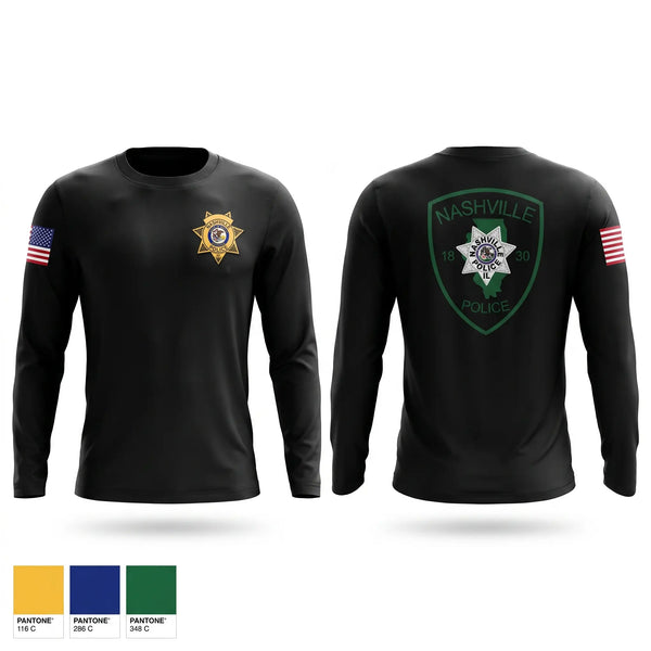 Long Sleeve Performance Shirt, Nashville Police Department, Illinois, Police, Teamtime, Team time, sublimation, custom sports apparel, team uniforms, spirit wear, spiritwear, sports uniforms, custom shirts, team store, custom team store, fundraiser sports, apparel fundraiser