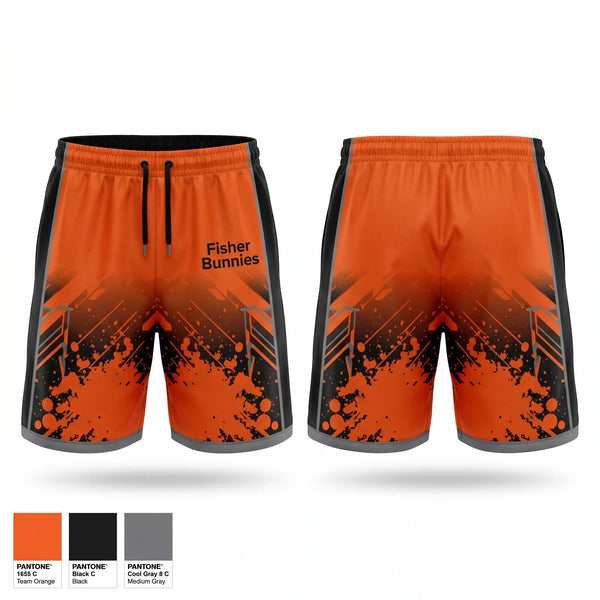 Athletic Shorts With Pockets, Fisher Bunnies, Cross Country, Teamtime, Team time, sublimation, custom sports apparel, team uniforms, spirit wear, spiritwear, sports uniforms, custom shirts, team store, custom team store, fundraiser sports, apparel fundraiser