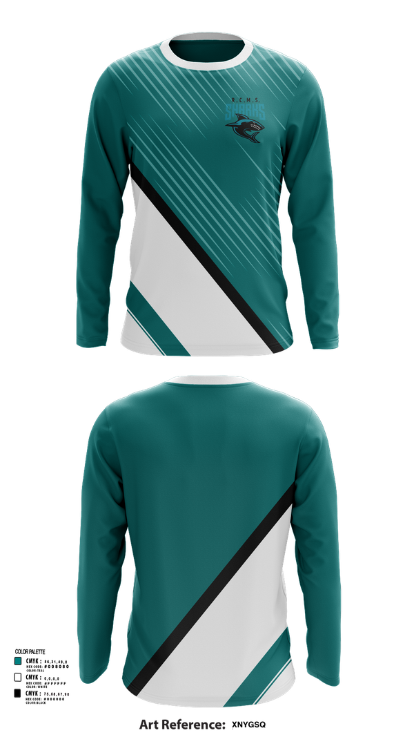 Long Sleeve Performance Shirt, Rosemary Clarke Middle School Cheer, Cheer, Teamtime, Team time, sublimation, custom sports apparel, team uniforms, spirit wear, spiritwear, sports uniforms, custom shirts, team store, custom team store, fundraiser sports, apparel fundraiser
