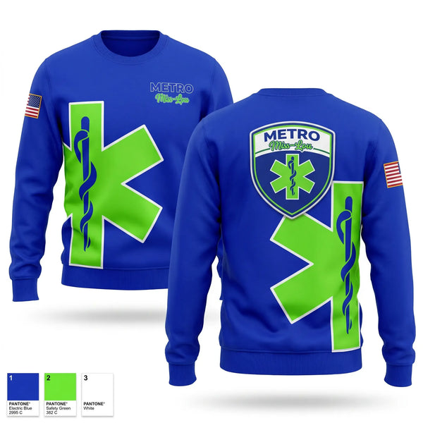 Crew Neck Sweatshirt, Metro miss lou, EMS/EMT, Teamtime, Team time, sublimation, custom sports apparel, team uniforms, spirit wear, spiritwear, sports uniforms, custom shirts, team store, custom team store, fundraiser sports, apparel fundraiser