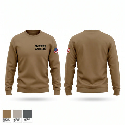 Crew Neck Sweatshirt, Maverick Battalion, Army, Teamtime, Team time, sublimation, custom sports apparel, team uniforms, spirit wear, spiritwear, sports uniforms, custom shirts, team store, custom team store, fundraiser sports, apparel fundraiser