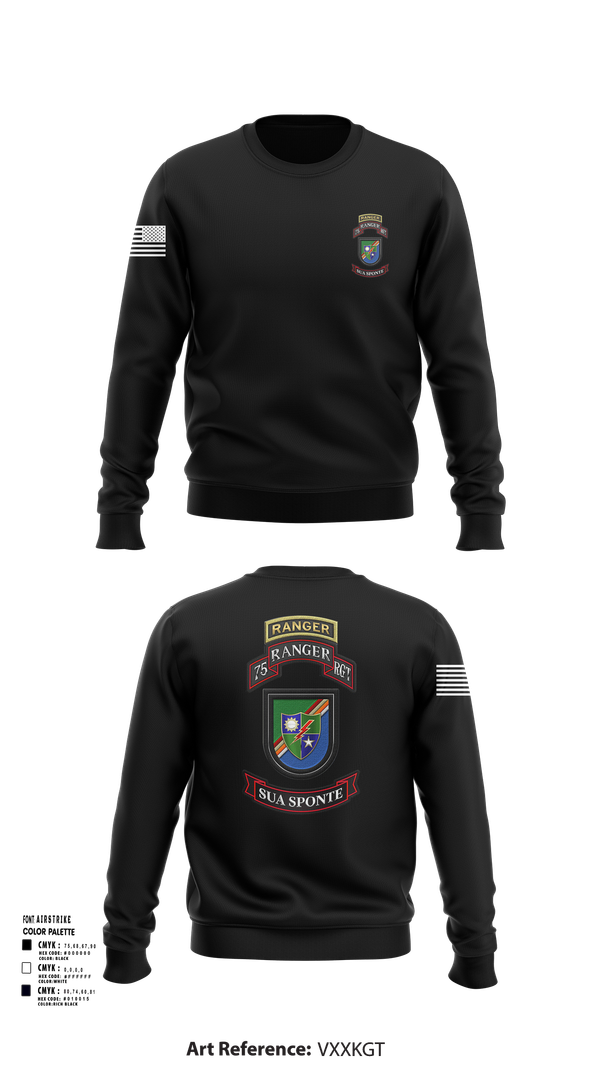 Crew Neck Sweatshirt, 3rd/75th Ranger Regiment, , Teamtime, Team time, sublimation, custom sports apparel, team uniforms, spirit wear, spiritwear, sports uniforms, custom shirts, team store, custom team store, fundraiser sports, apparel fundraiser