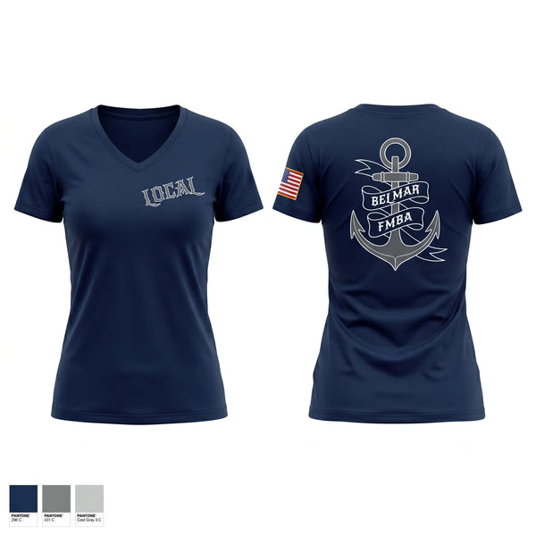 Womens Short Sleeve Vneck Shirt, Belmar Ems 378, EMS/EMT, Teamtime, Team time, sublimation, custom sports apparel, team uniforms, spirit wear, spiritwear, sports uniforms, custom shirts, team store, custom team store, fundraiser sports, apparel fundraiser