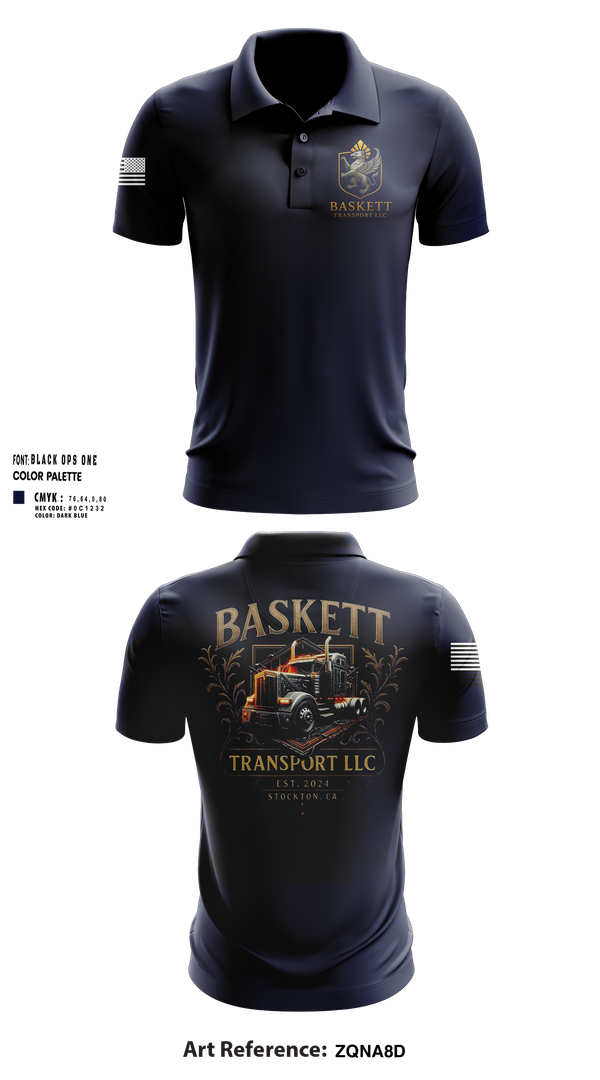 Short Sleeve Performance Polo, Baskett Transport LLC, , Teamtime, Team time, sublimation, custom sports apparel, team uniforms, spirit wear, spiritwear, sports uniforms, custom shirts, team store, custom team store, fundraiser sports, apparel fundraiser