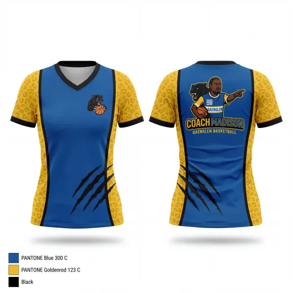 Womens Short Sleeve Vneck Shirt, Panthers, Men's Basketball, Teamtime, Team time, sublimation, custom sports apparel, team uniforms, spirit wear, spiritwear, sports uniforms, custom shirts, team store, custom team store, fundraiser sports, apparel fundraiser