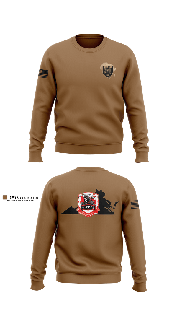 Crew Neck Sweatshirt, 180th ESC, Army, Teamtime, Team time, sublimation, custom sports apparel, team uniforms, spirit wear, spiritwear, sports uniforms, custom shirts, team store, custom team store, fundraiser sports, apparel fundraiser