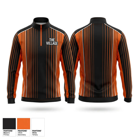 Quarter Zip Jacket, The Village, Softball, Teamtime, Team time, sublimation, custom sports apparel, team uniforms, spirit wear, spiritwear, sports uniforms, custom shirts, team store, custom team store, fundraiser sports, apparel fundraiser