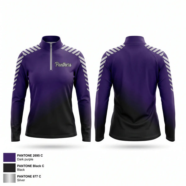 Quarter Zip Jacket, Panthers, Cheer, Teamtime, Team time, sublimation, custom sports apparel, team uniforms, spirit wear, spiritwear, sports uniforms, custom shirts, team store, custom team store, fundraiser sports, apparel fundraiser