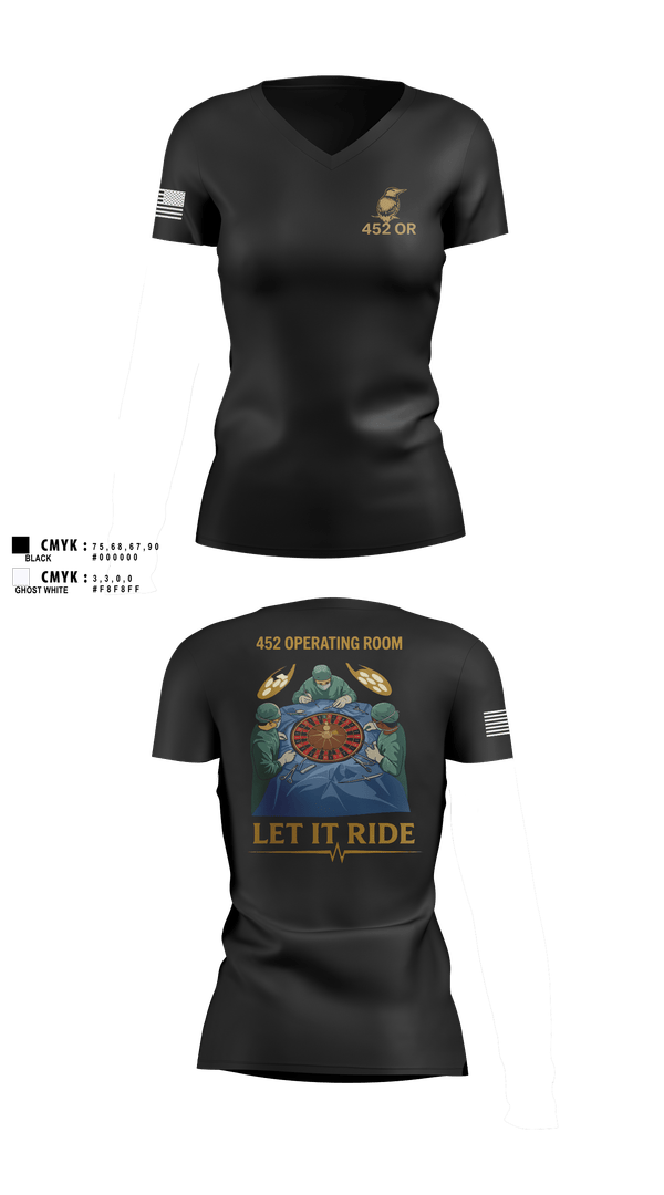 Womens Short Sleeve Vneck Shirt, 452 MED DET, Army, Teamtime, Team time, sublimation, custom sports apparel, team uniforms, spirit wear, spiritwear, sports uniforms, custom shirts, team store, custom team store, fundraiser sports, apparel fundraiser