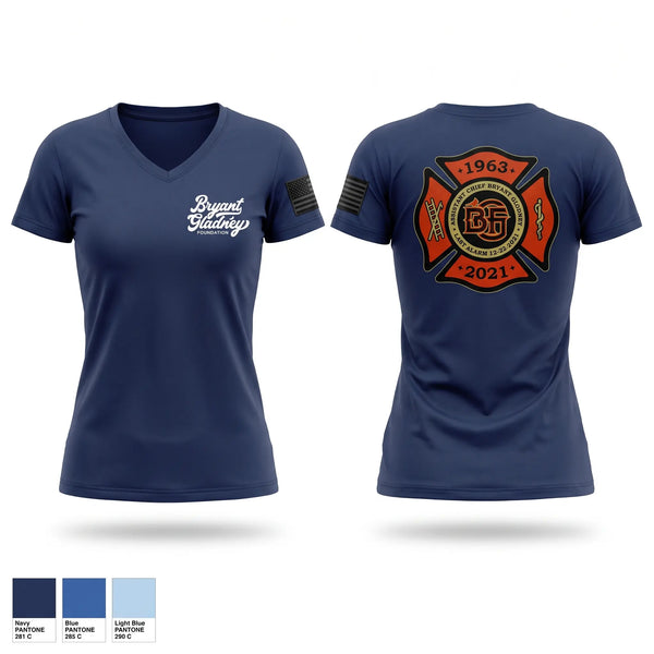 Womens Short Sleeve Vneck Shirt, Bryant Gladney Foundation, EMS/EMT, Teamtime, Team time, sublimation, custom sports apparel, team uniforms, spirit wear, spiritwear, sports uniforms, custom shirts, team store, custom team store, fundraiser sports, apparel fundraiser
