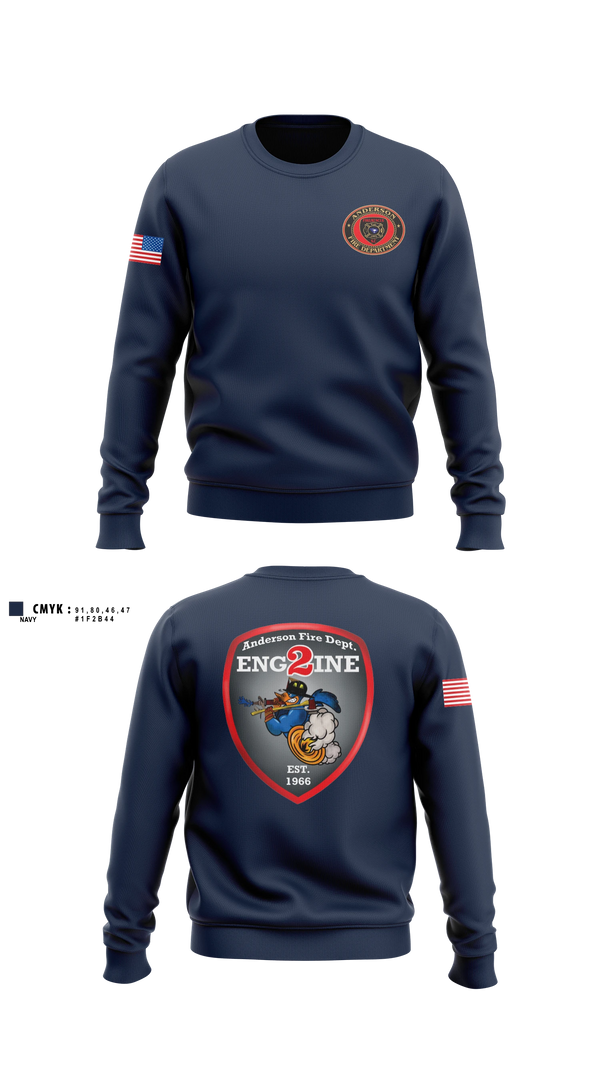 Crew Neck Sweatshirt, Anderson City Fire, Fire Department, Teamtime, Team time, sublimation, custom sports apparel, team uniforms, spirit wear, spiritwear, sports uniforms, custom shirts, team store, custom team store, fundraiser sports, apparel fundraiser