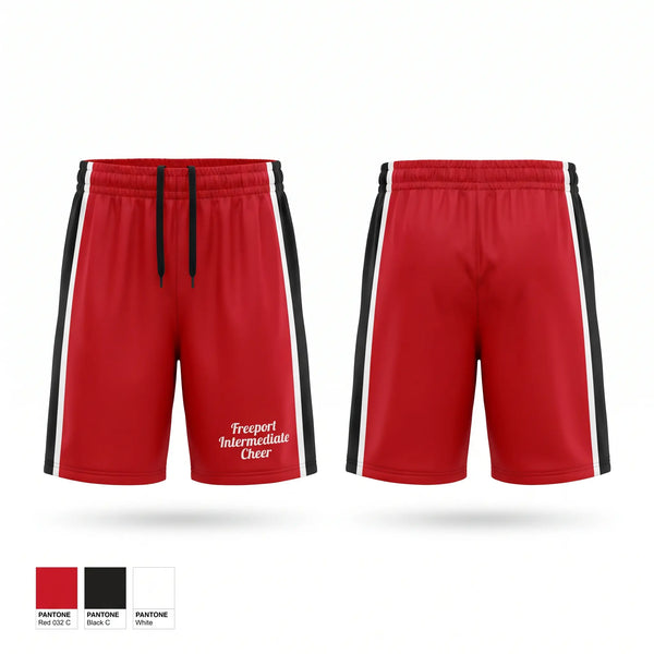 Athletic Shorts With Pockets, Freeport Intermediate Cheer, Cheer, Teamtime, Team time, sublimation, custom sports apparel, team uniforms, spirit wear, spiritwear, sports uniforms, custom shirts, team store, custom team store, fundraiser sports, apparel fundraiser