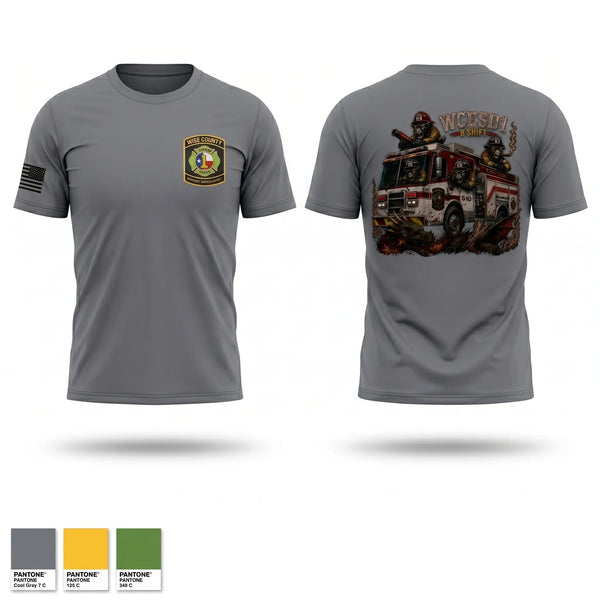 Short Sleeve Performance Shirt, WCESD1 B shift, Fire Department, Teamtime, Team time, sublimation, custom sports apparel, team uniforms, spirit wear, spiritwear, sports uniforms, custom shirts, team store, custom team store, fundraiser sports, apparel fundraiser