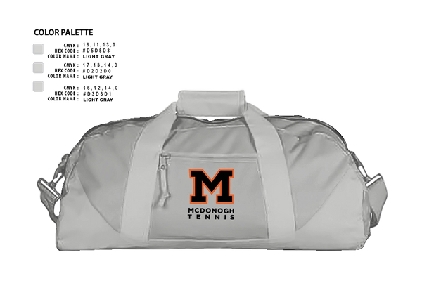 Duffle Bag, Mcdonogh Girls Tennis, Tennis, Teamtime, Team time, sublimation, custom sports apparel, team uniforms, spirit wear, spiritwear, sports uniforms, custom shirts, team store, custom team store, fundraiser sports, apparel fundraiser