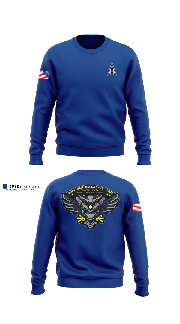 Crew Neck Sweatshirt, Guardian Resilience Team, Space Force, Teamtime, Team time, sublimation, custom sports apparel, team uniforms, spirit wear, spiritwear, sports uniforms, custom shirts, team store, custom team store, fundraiser sports, apparel fundraiser