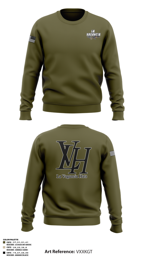 Crew Neck Sweatshirt, La Vagancia Hats, , Teamtime, Team time, sublimation, custom sports apparel, team uniforms, spirit wear, spiritwear, sports uniforms, custom shirts, team store, custom team store, fundraiser sports, apparel fundraiser