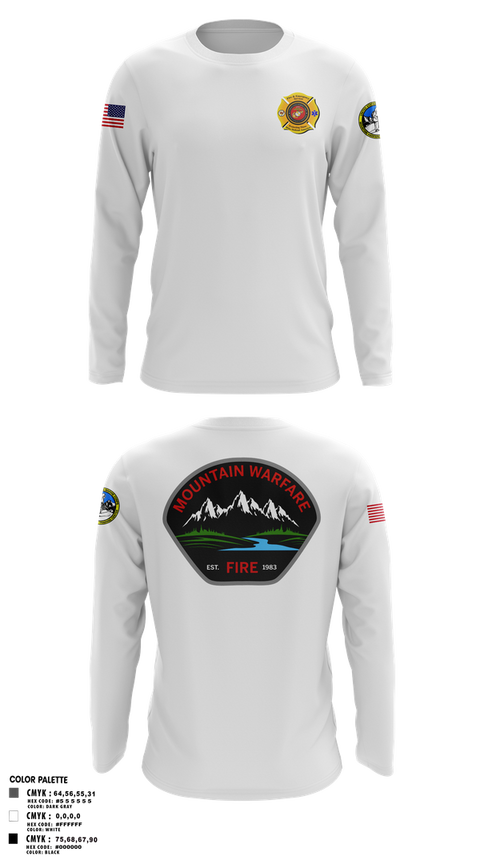 Long Sleeve Performance Shirt, Marine Corps Mountain Warfare Training Center Fire Department, , Teamtime, Team time, sublimation, custom sports apparel, team uniforms, spirit wear, spiritwear, sports uniforms, custom shirts, team store, custom team store, fundraiser sports, apparel fundraiser