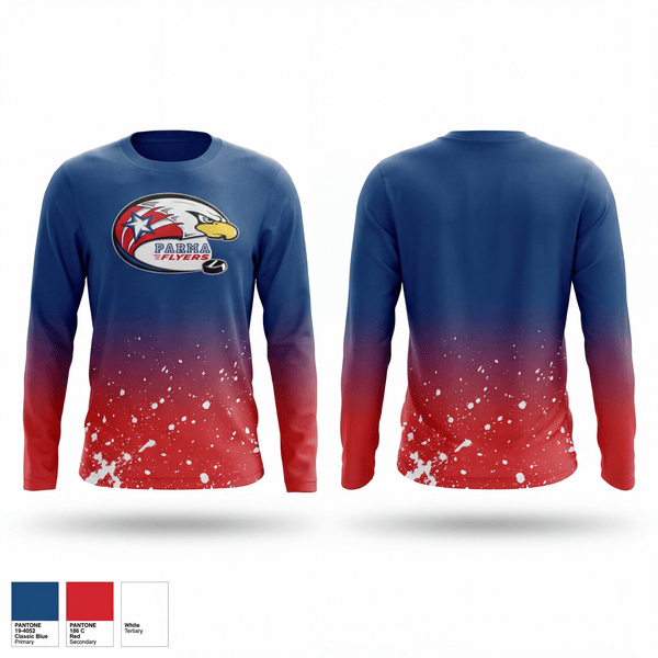 Long Sleeve Performance Shirt, Parma Flyers, Ice Hockey, Teamtime, Team time, sublimation, custom sports apparel, team uniforms, spirit wear, spiritwear, sports uniforms, custom shirts, team store, custom team store, fundraiser sports, apparel fundraiser